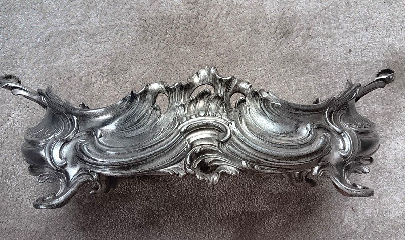 Victor Saglier (1809-1894) Important Rocaille Style Silver Bronze Planter-photo-5