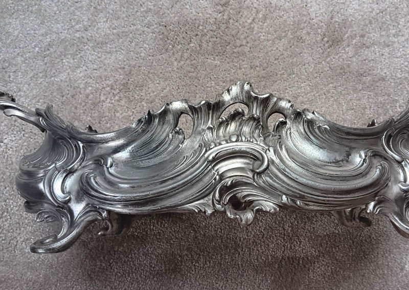 Victor Saglier (1809-1894) Important Rocaille Style Silver Bronze Planter-photo-6