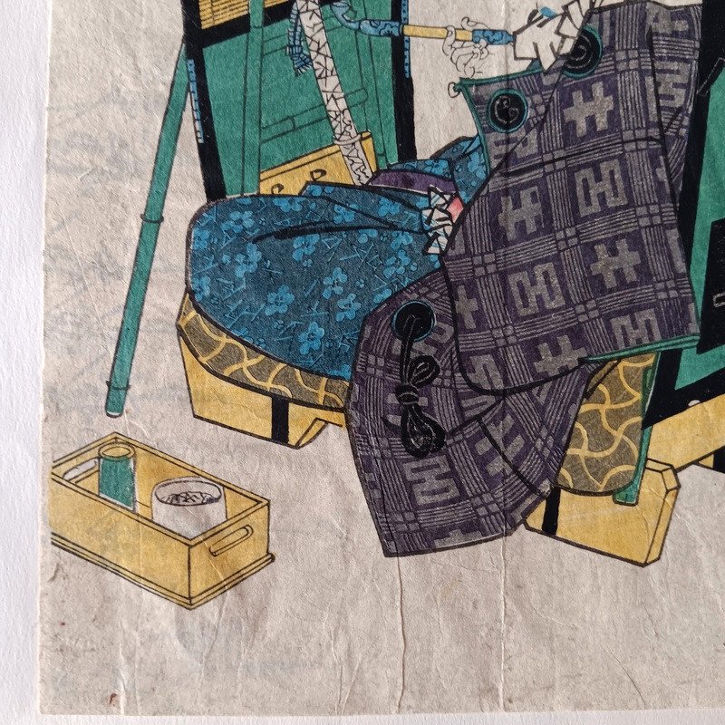 Utagawa Kunisada I (toyokuni III) (1786-1864) Estampe Japonaise Acteur De Kabuki Et Sanctuaire -photo-3