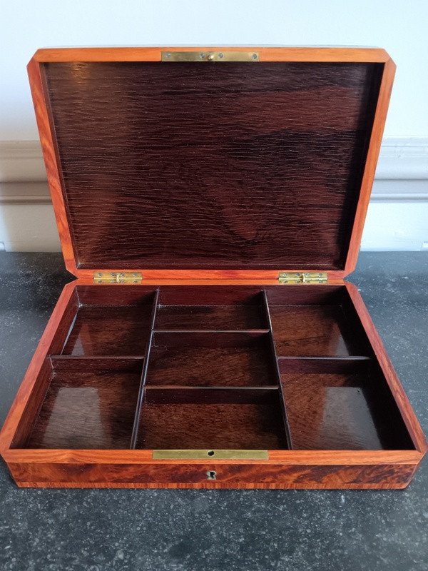 Napoleon III Rosewood Lined Marquetry Token Game Box -photo-4