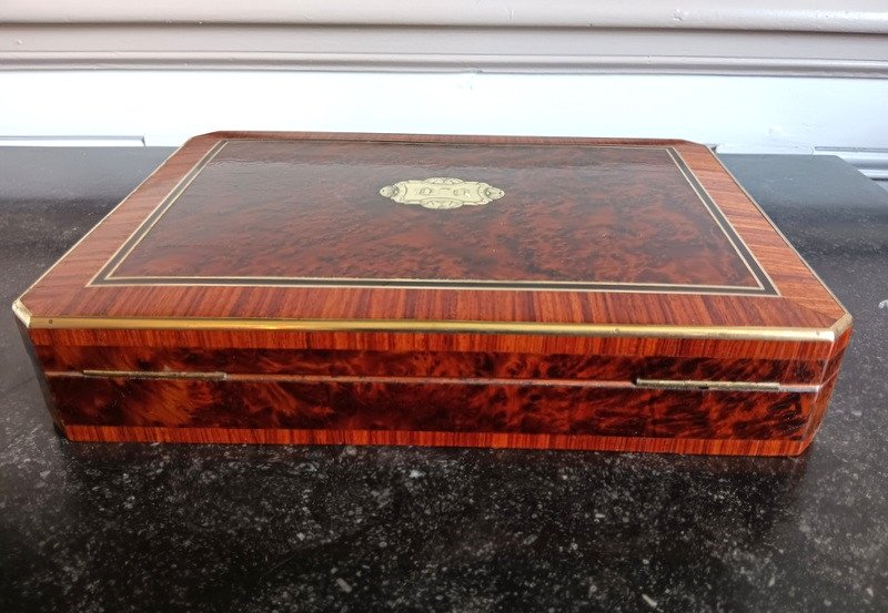 Napoleon III Rosewood Lined Marquetry Token Game Box -photo-2