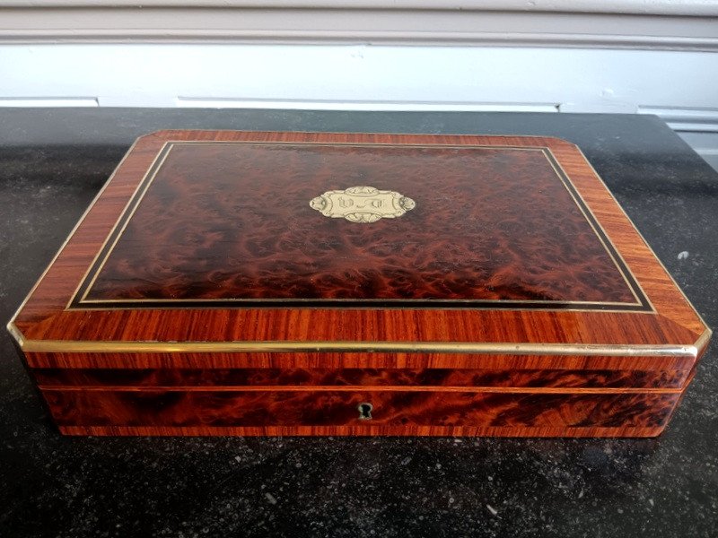 Napoleon III Rosewood Lined Marquetry Token Game Box -photo-1