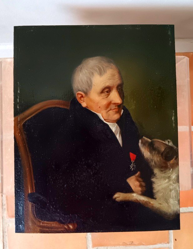 J B Bonjour Tableau Suisse Portrait De Monsieur Fégely arborant l'Ordre de Saint Louis Fribourg-photo-3