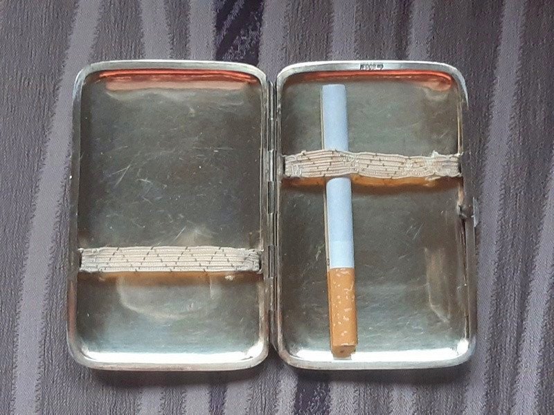 Lovely Cigarette Box Case In Solid Silver And Vermeil -photo-5