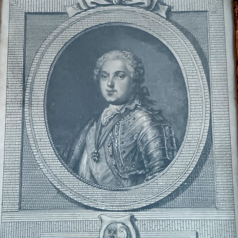 Rare Paire De Gravures Portraits De Louis Dauphin De France Fils De Louis XV -photo-3