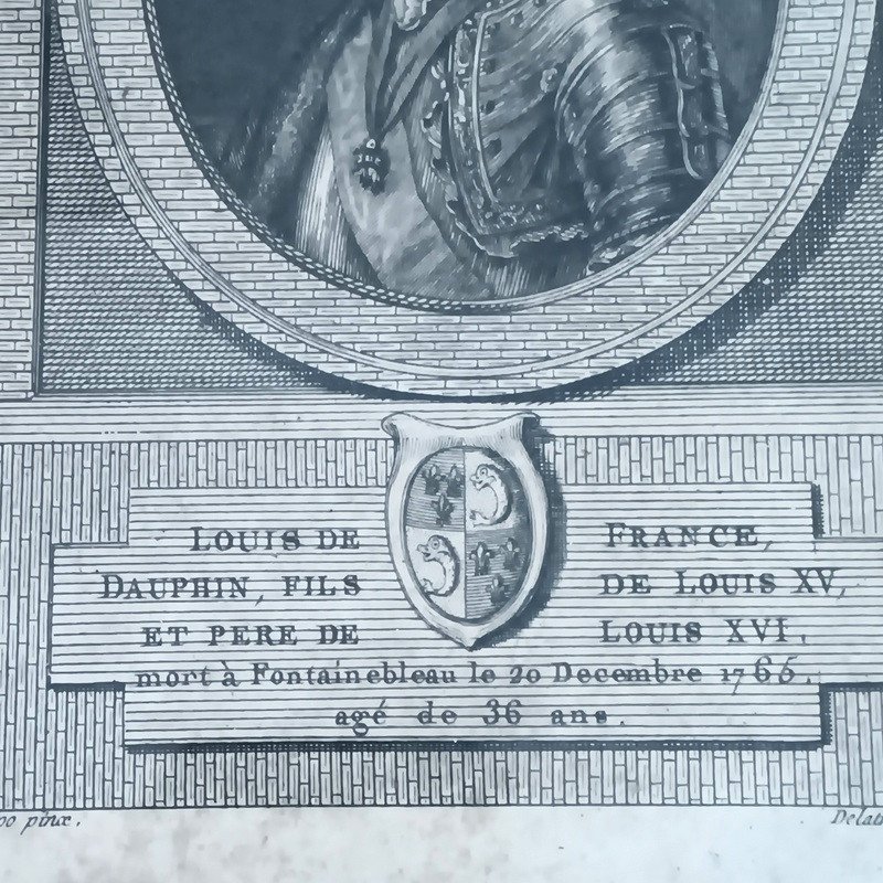 Rare Paire De Gravures Portraits De Louis Dauphin De France Fils De Louis XV -photo-4