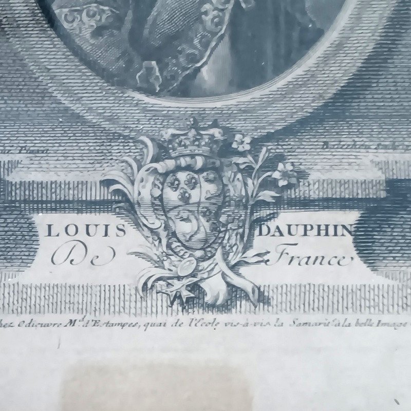 Rare Paire De Gravures Portraits De Louis Dauphin De France Fils De Louis XV -photo-2