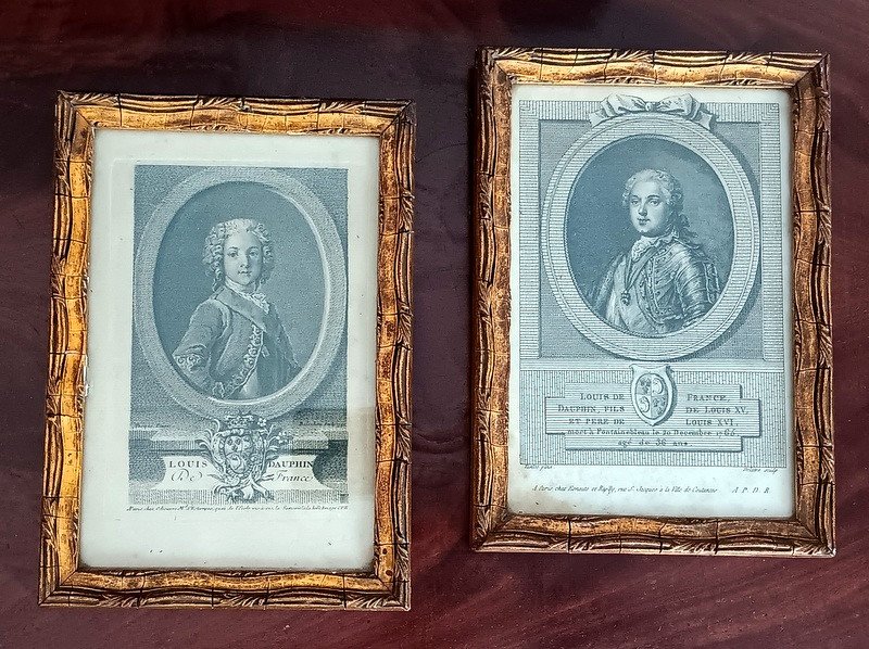 Rare Paire De Gravures Portraits De Louis Dauphin De France Fils De Louis XV 