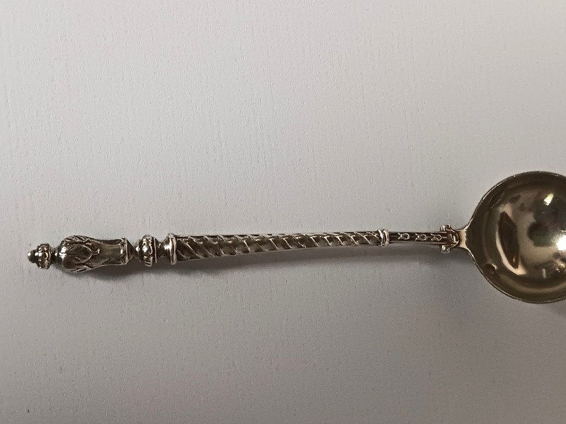 Edmond Bonnesoeur Solid Silver Russian Style Mustard Spoon Ladle-photo-2