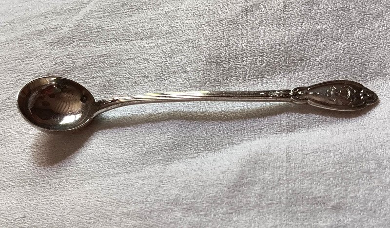 Mustard Spoon Ladle Medallion Decor In Solid Silver Louis XVI Style-photo-2