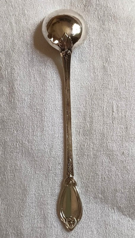 Mustard Spoon Ladle Medallion Decor In Solid Silver Louis XVI Style-photo-3