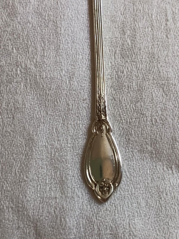 Mustard Spoon Ladle Medallion Decor In Solid Silver Louis XVI Style-photo-1