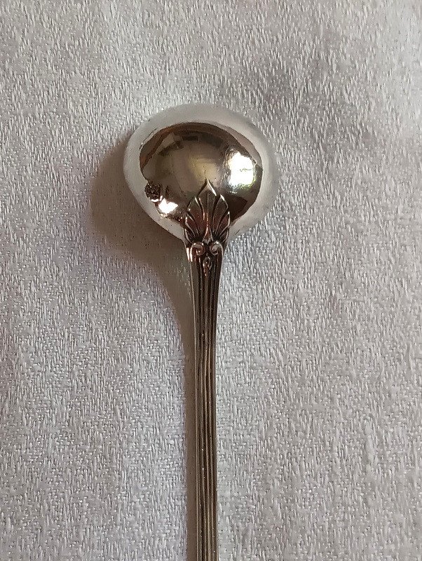 Mustard Spoon Ladle Medallion Decor In Solid Silver Louis XVI Style-photo-2