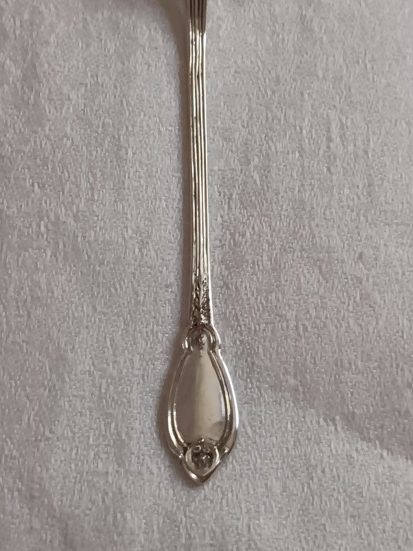 Mustard Spoon Ladle Medallion Decor In Solid Silver Louis XVI Style-photo-4