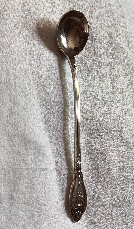 Mustard Spoon Ladle Medallion Decor In Solid Silver Louis XVI Style