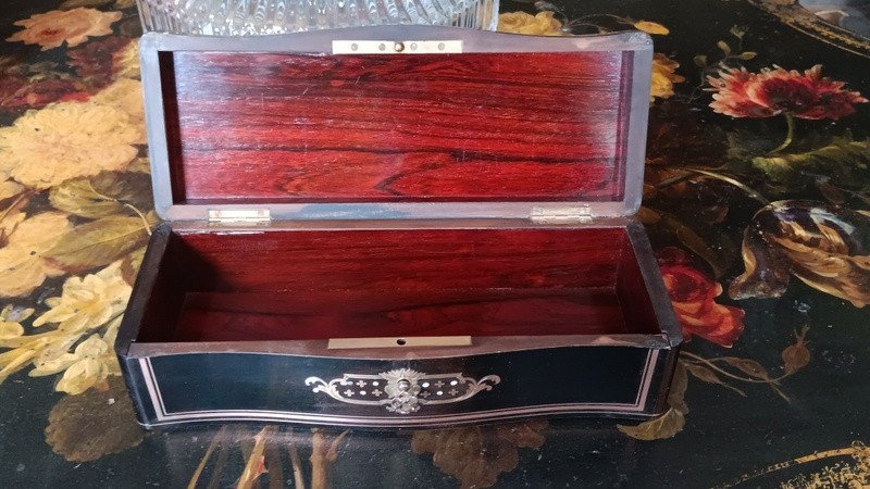 Magnificent Glove Box Jewelry Box Boulle Marquetry à La Reine Napoleon III-photo-1