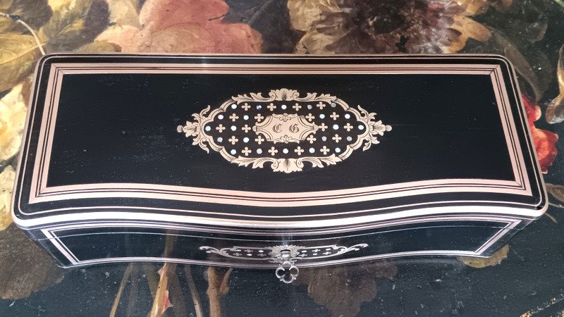 Magnificent Glove Box Jewelry Box Boulle Marquetry à La Reine Napoleon III