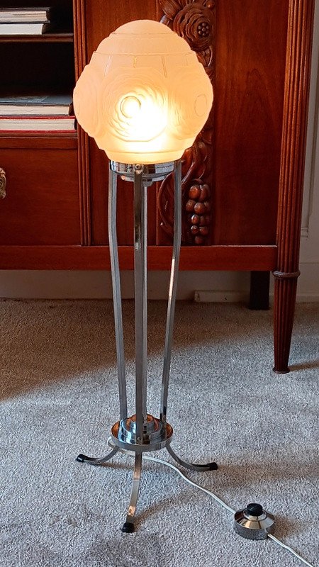 Art Deco Ball Floor Lamp 1930-photo-4