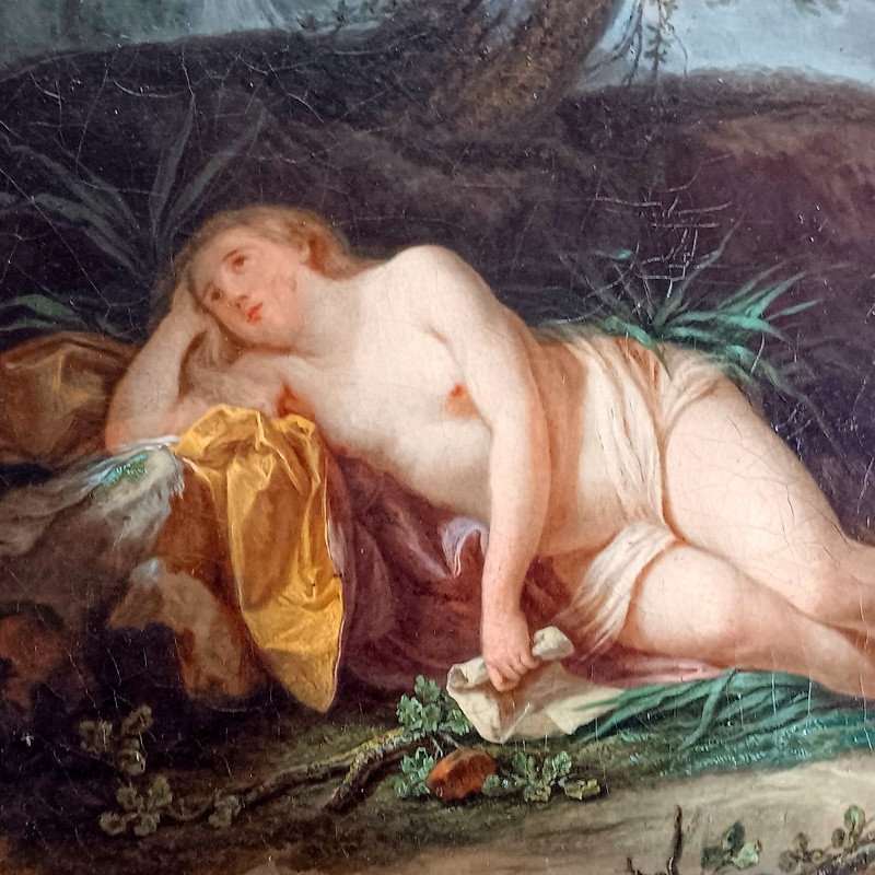 Jacques - Antoine Vallin (1760 - 1831) Tableau La Nymphe Echo Dans Un Paysage Arboré-photo-3