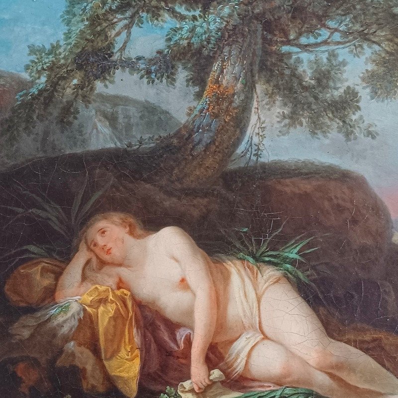 Jacques - Antoine Vallin (1760 - 1831) Painting The Nymph Echo In A Wooded Landscape-photo-2