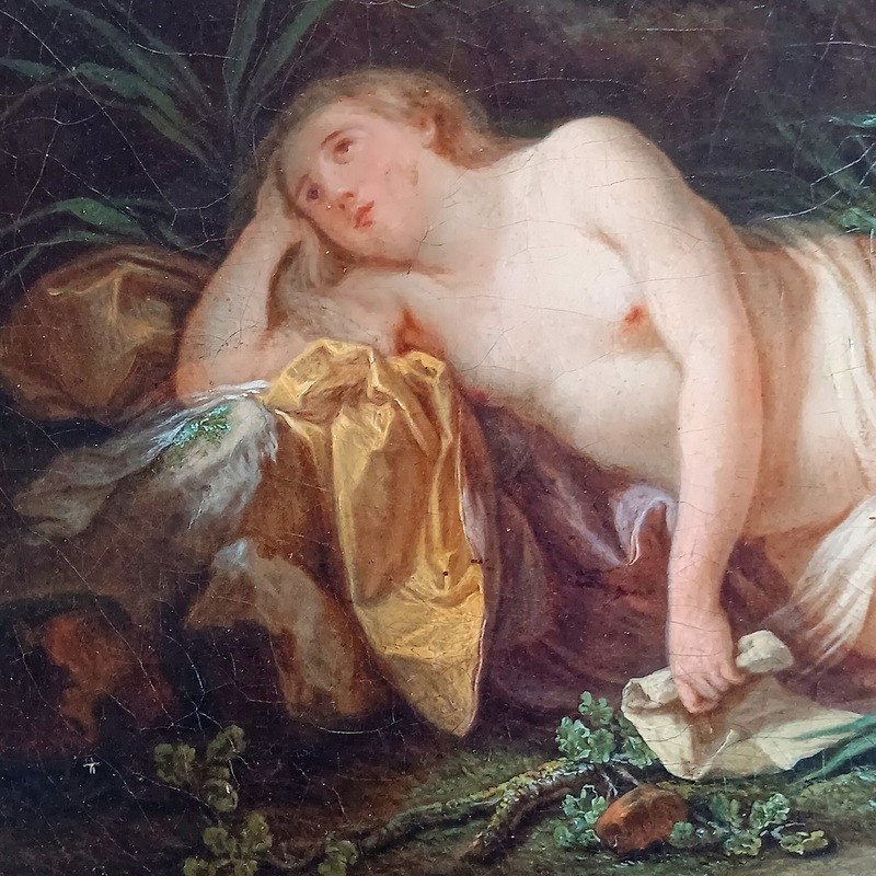 Jacques - Antoine Vallin (1760 - 1831) Painting The Nymph Echo In A Wooded Landscape-photo-8