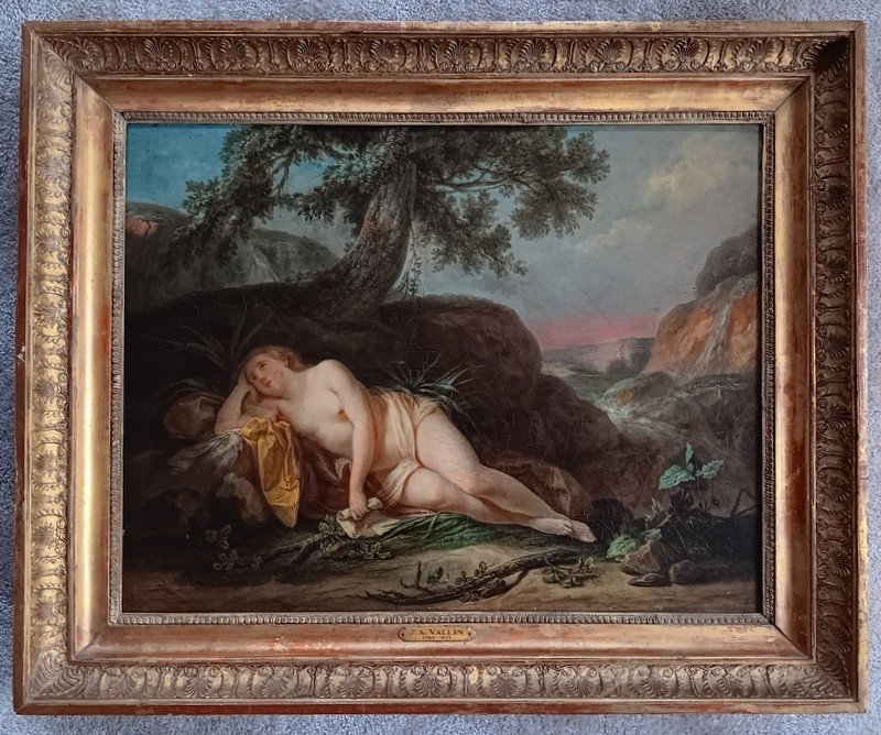 Jacques - Antoine Vallin (1760 - 1831) Painting The Nymph Echo In A Wooded Landscape