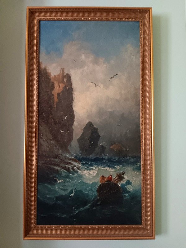 French School Of The 19th Century The Shipwreck Magnificent Oil On Canvas