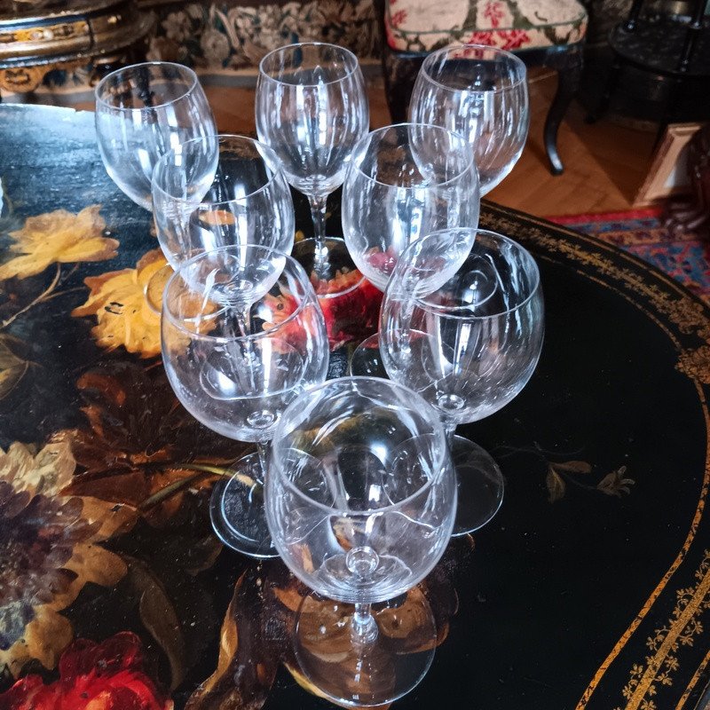 Saint - Louis 8 Crystal White Wine Glasses Pomerol Model Saint-louis-photo-2