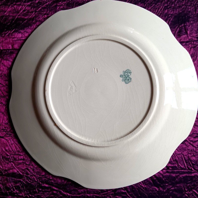 Gien Beautiful Set Of 6 Table Plates 26.3 Cm In Fine Art Deco Earthenware 1920 - 1930 (2)-photo-4