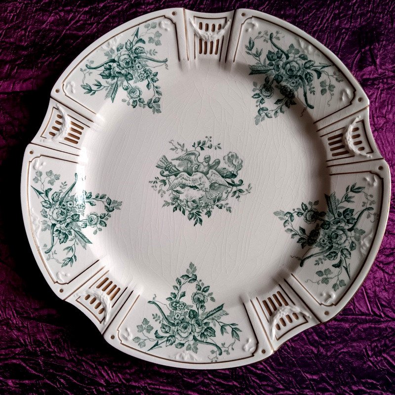 Gien Beautiful Set Of 6 Table Plates 26.3 Cm In Fine Art Deco Earthenware 1920 - 1930 (2)-photo-2