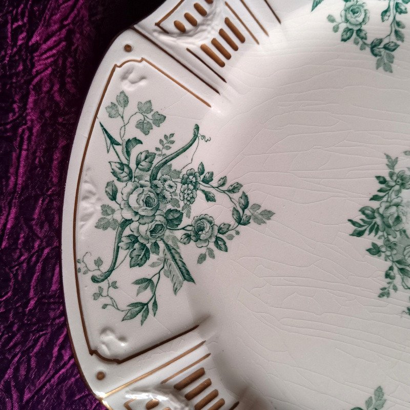 Gien Beautiful Set Of 6 Table Plates 26.3 Cm In Fine Art Deco Earthenware 1920 - 1930 (2)-photo-3