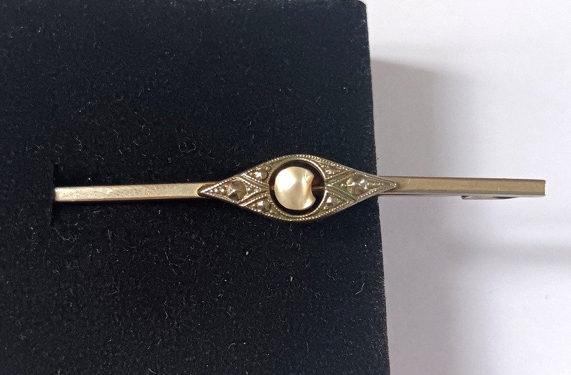 Charming Silver Pearl Barrette Brooch Art Deco Period Circa 1925 - 1930-photo-4