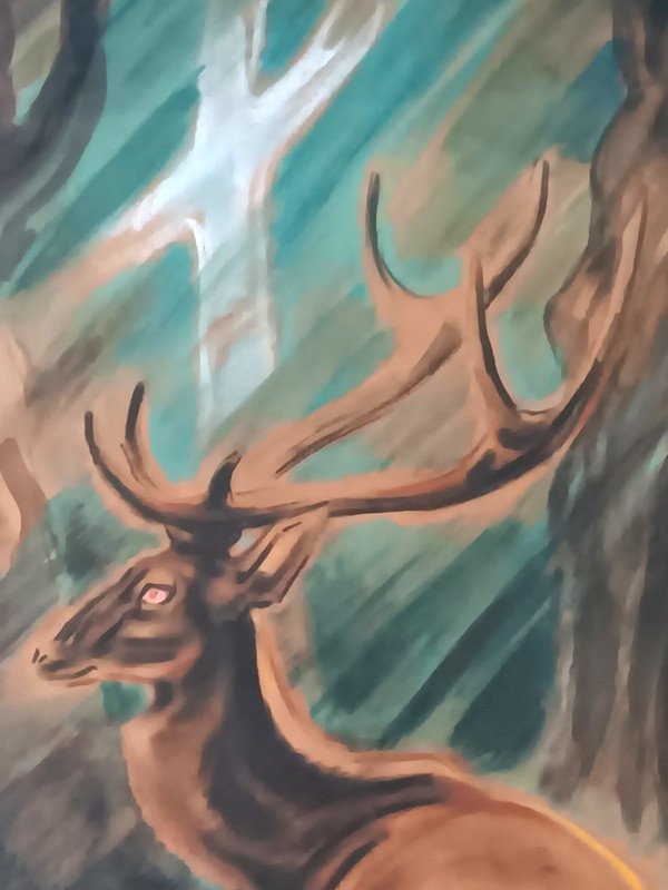 André Margat (1903-1997) Pastel Representing The Deer Of Saint Hubert -photo-3