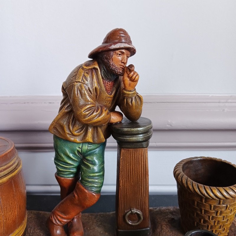 Terracotta Sculpture From Isle Adam Fisherman At Fort - Mahon Waiting For The Tide-photo-2