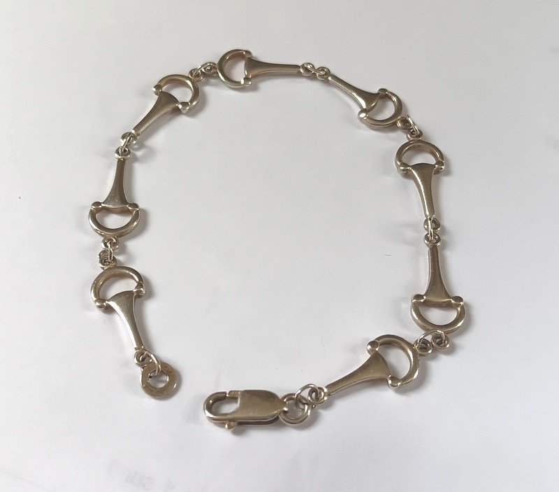 Solid Silver Horsebit Link Bracelet-photo-1