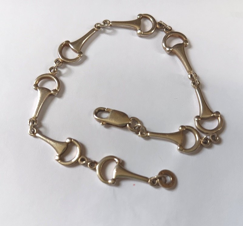 Solid Silver Horsebit Link Bracelet-photo-2