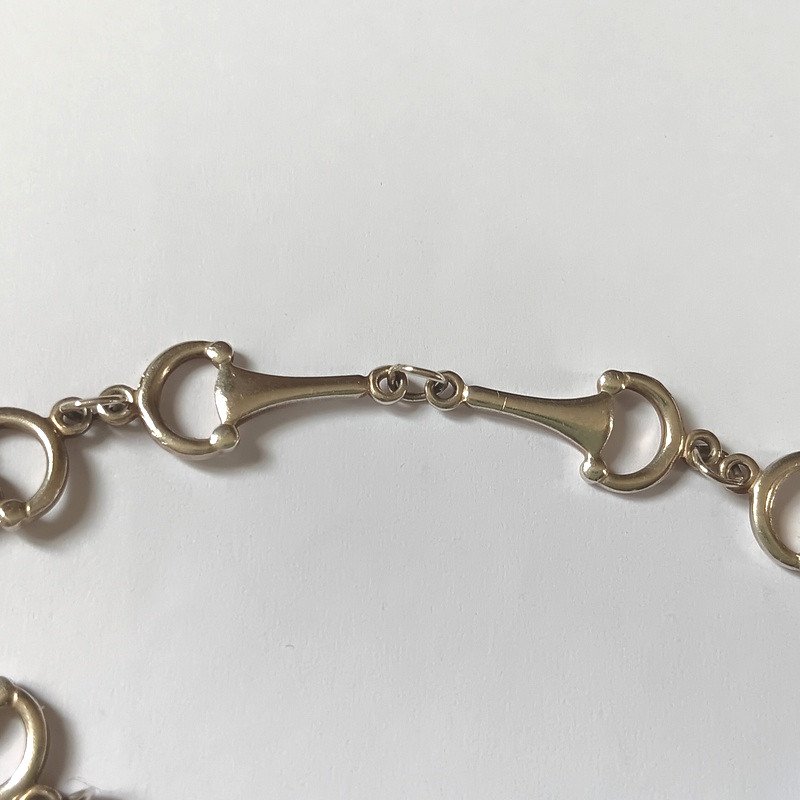 Solid Silver Horsebit Link Bracelet-photo-5