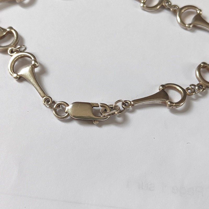 Solid Silver Horsebit Link Bracelet-photo-6