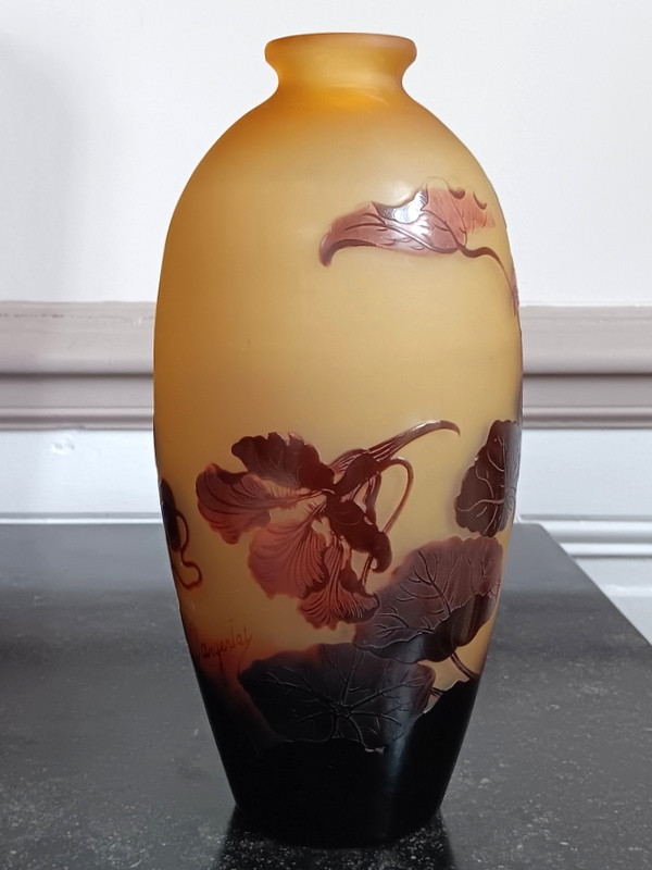 Argental Cristallerie Saint-louis Art Nouveau Nasturtium Vase -photo-2