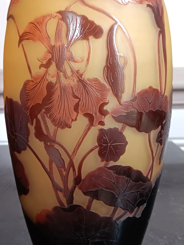 Argental Cristallerie Saint-louis Art Nouveau Nasturtium Vase -photo-4