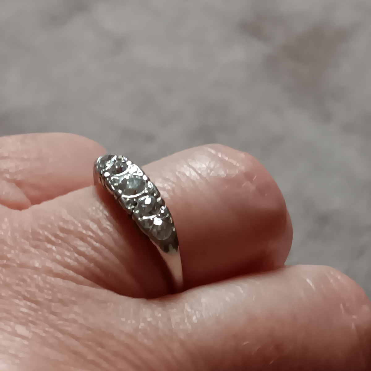 Bague Ancienne En Or Gris Et Diamants -photo-4