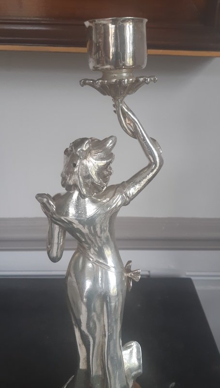 Julien Caussé-cadet (1869-1914) Art Nouveau Silver Bronze Sculpture Around 1900-photo-4