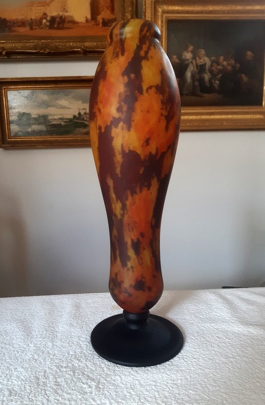 Beau Vase Schneider De Forme Naturaliste d'&eacute;poque Art D&eacute;co Vers 1920  1925-photo-3