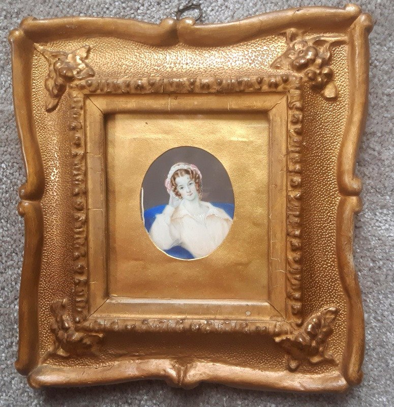 Portrait Miniature Sur Ivoire De Frances Russell Of Maison Dieu Dover Jeune Femme Anglaise 