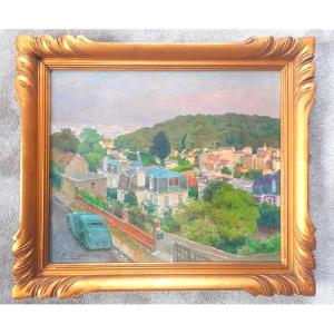 Paul Sieffert (1874 - 1957) Painting Paris Seen From Sèvres In 1947