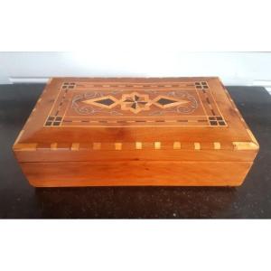 Oriental Box Syrian Box In Mosaic Wood Marquetry And Metal Inlays