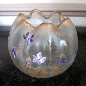 Superb Violet Ball Vase Montjoye Legras Art Nouveau 