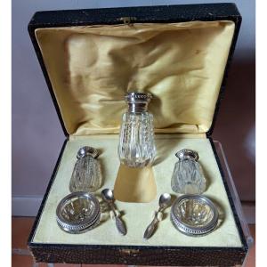 Beautiful Salt Shaker Set Salt Pepper Shaker Salt Shaker In Cut Crystal And Art Deco Silver