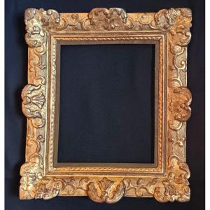 Lovely 18th Century Carved And Gilded Wooden Berain Frame 