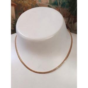 Caplain Saint André Yellow Gold Sapphire Curb Chain Necklace 8.33 G